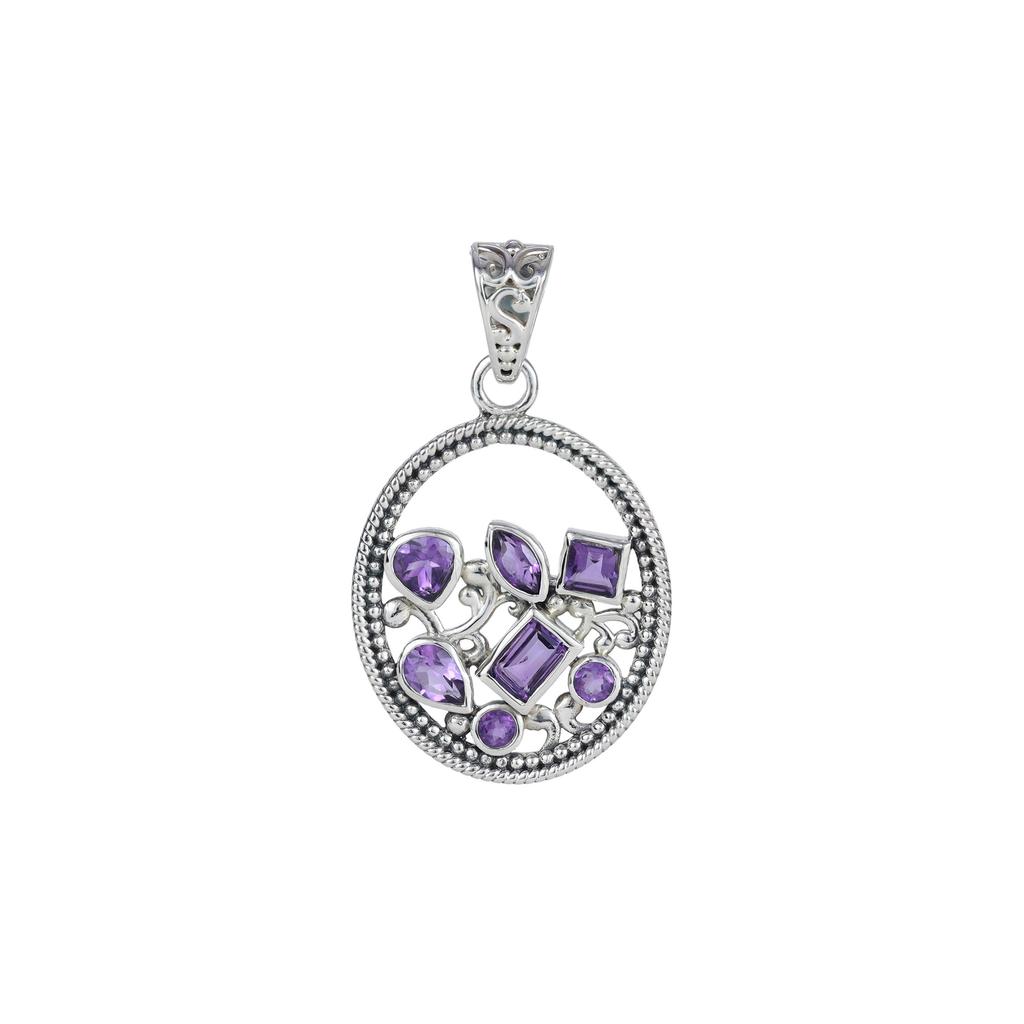 Sterling Silver Gemstone Pendant: Handmade Colorful Boho Charm