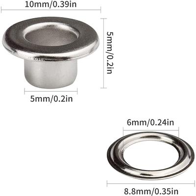 New 100Pcs Grommets Eyelets Kit 5mm with Hole Punch Tool For Fabric Leather Clothes