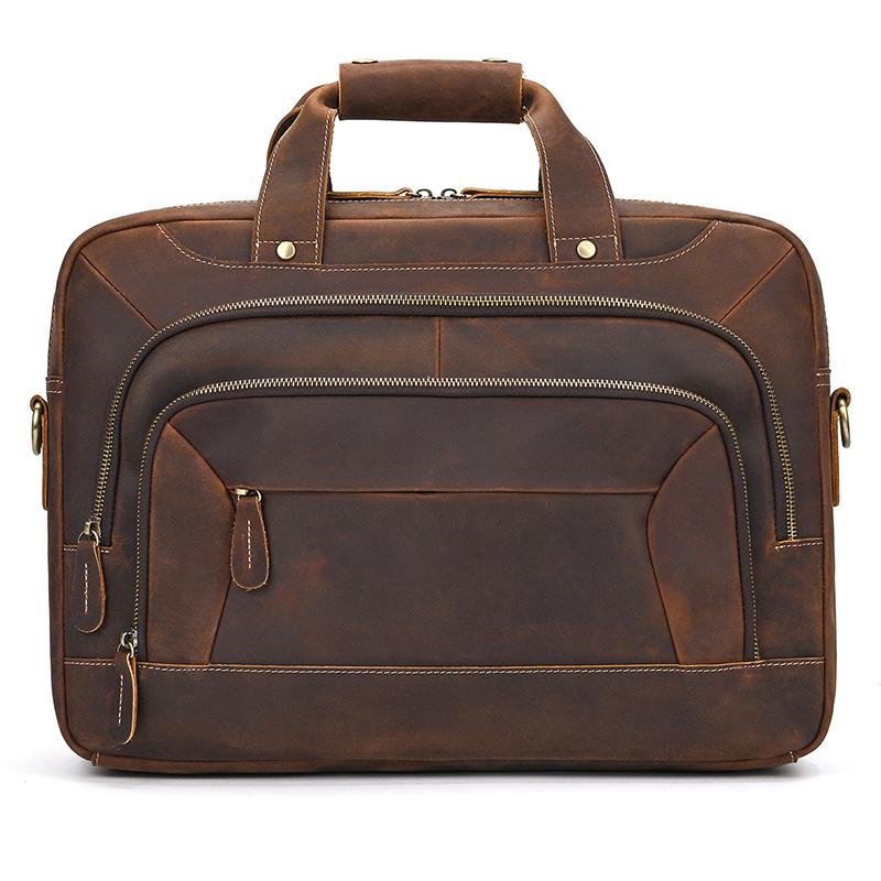 Briefcase Bag Men's Genuine Leather Briefcase Male Man Laptop Bag Natural Leather for Men Messenger Bag Large Vintage Men Bag