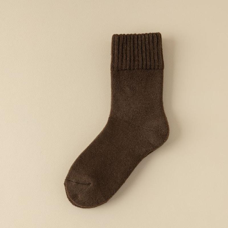 5 Pairs of Women's Autumn and Winter Fleece Thickened Warm Circle Wool Stockings