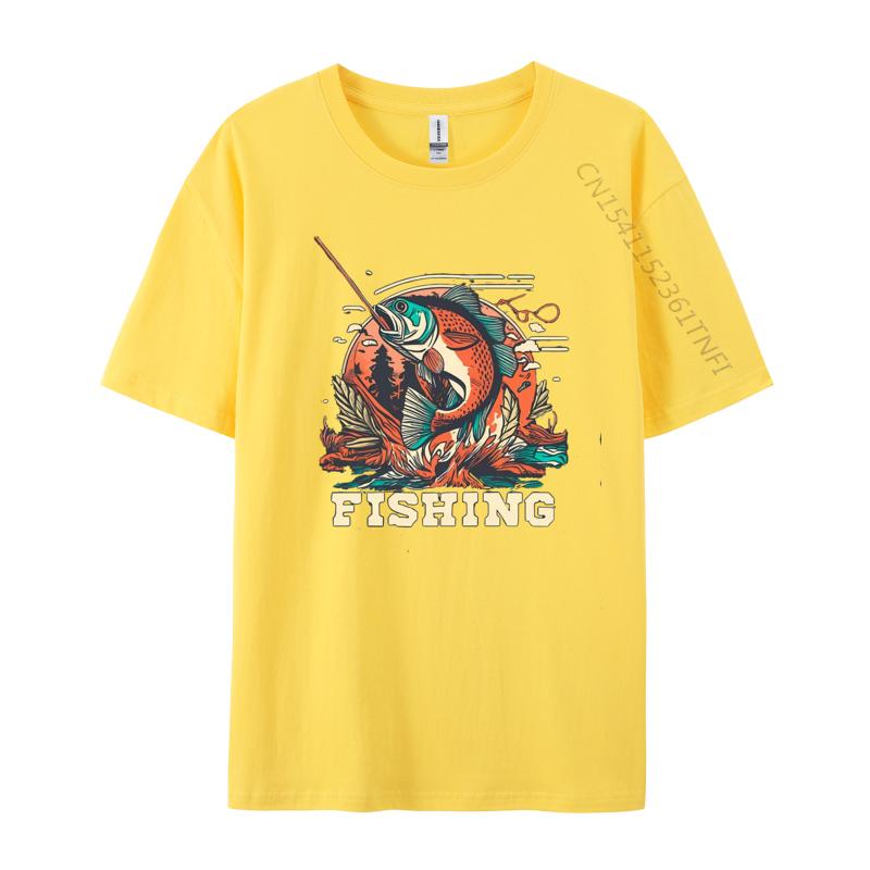 Fishing TShirt NEW YEAR DAY All Cotton Tops Tees Printed Tshirts Cheap Tshirts Oversized T Shirt Men