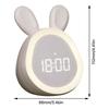 Niedlicher Kaninchen Wecker LED Digitaler Tischuhr mit Nachtlicht Studenten Lernuhr Wiederaufladbare Kinder Aufwachuhr