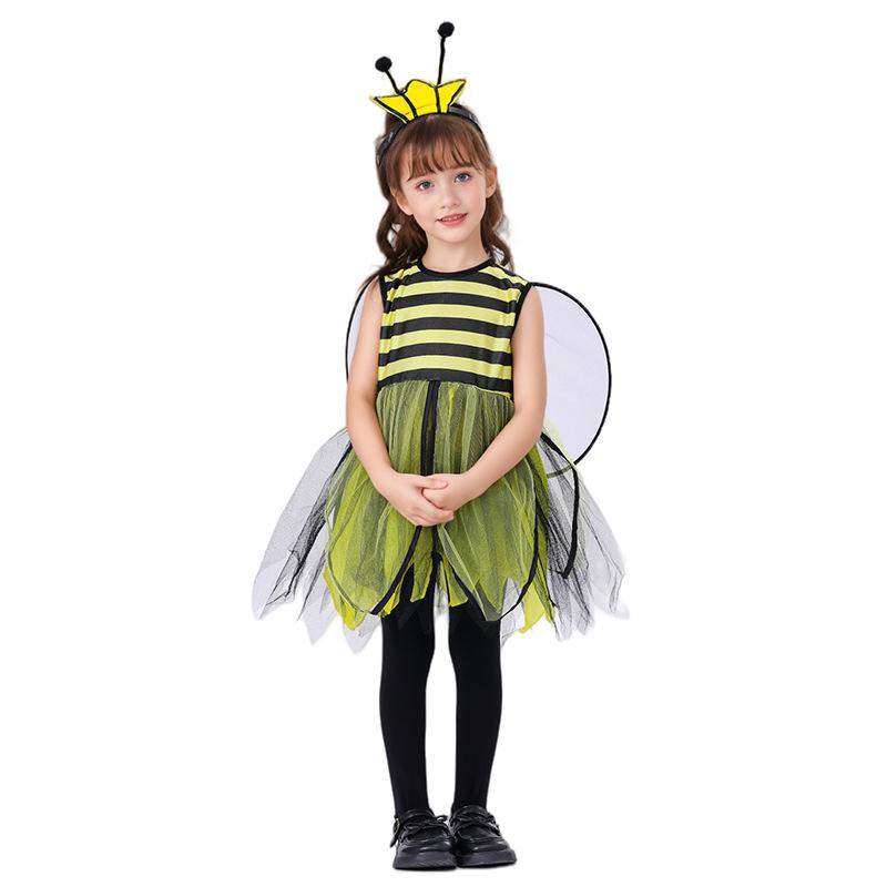 Adorable Bee Ladybug Costume for Kids Cartoon Animal Dress Up Party Outfit 110cm