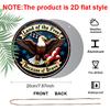 2D Flat, 1pc Round Printing Aluminum Sign, "Land of the Free Because of the Brave" Patriotic Eagle & USA Flag Metal Plaque, Vintage Distressed Style