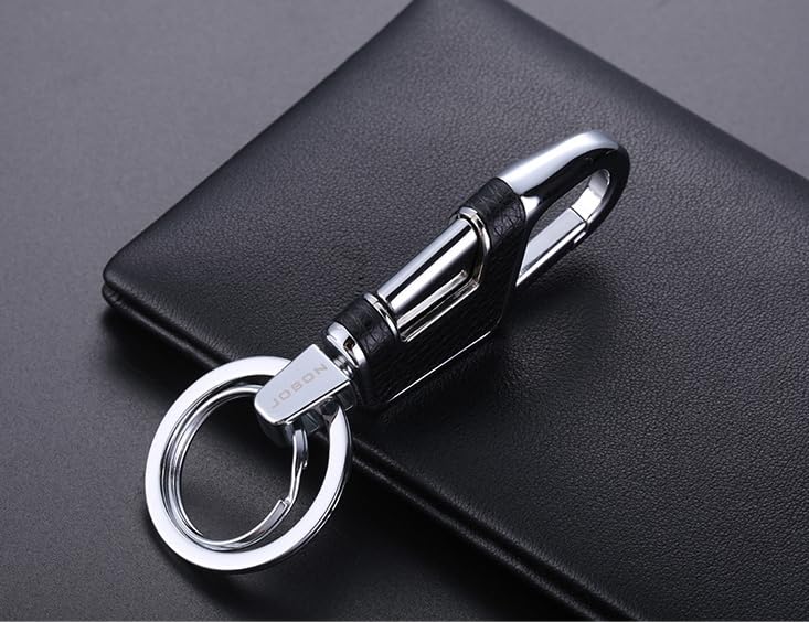 [Rockyu] Keychain, Men's, Women's, Car Key Ring, Zinc Alloy, Leather-like