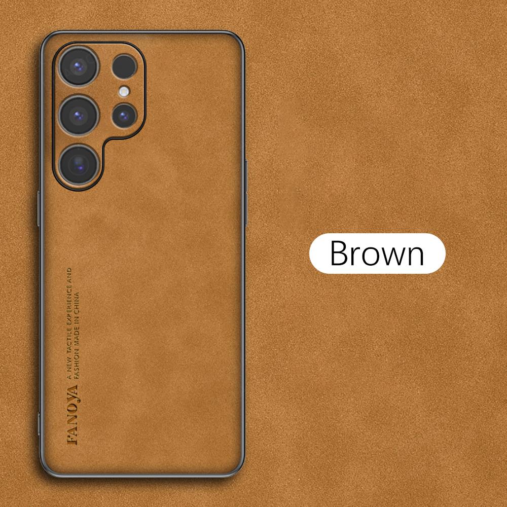 

Matte Lambskin Leather Case For Samsung S25 S26 Ultra 5G TPU Soft Frame Shockproof Coque For Galaxy S 25 26 S26+ S25+ S26Ultra For Samsung S25 Plus