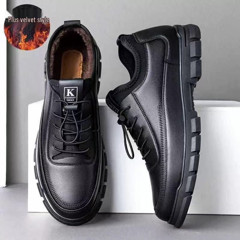 Men's 2025 New Black Leather Business & Casual British Style Soft Shoes