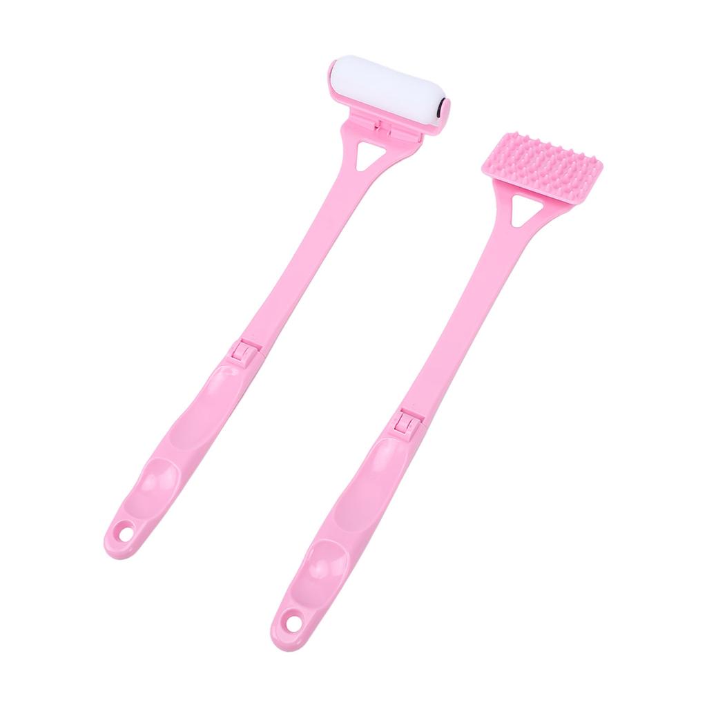 Aplicador de Loción para la Espalda Plegable con Mango Largo Rodillo Rascador de Espalda Portátil Rodillo de Aplicación de Protector Solar Autobrillantador Rosa