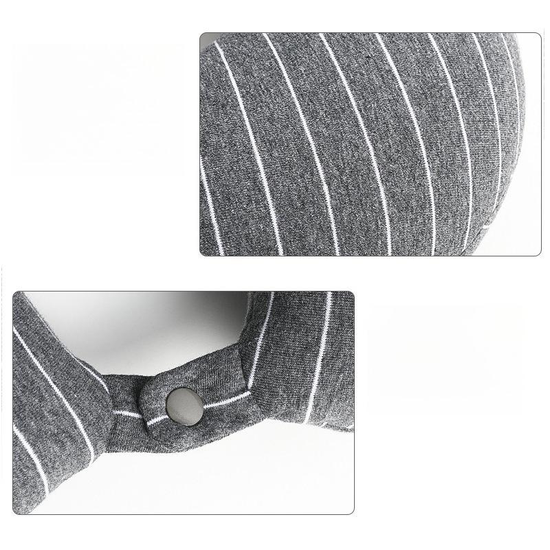 Classic Striped Neck Pillow with Multifunctional Deformat 2-in-1 Pillow with Full Support 360 ° Surround Relieve Neck Pressure Portable Flight Pillow
