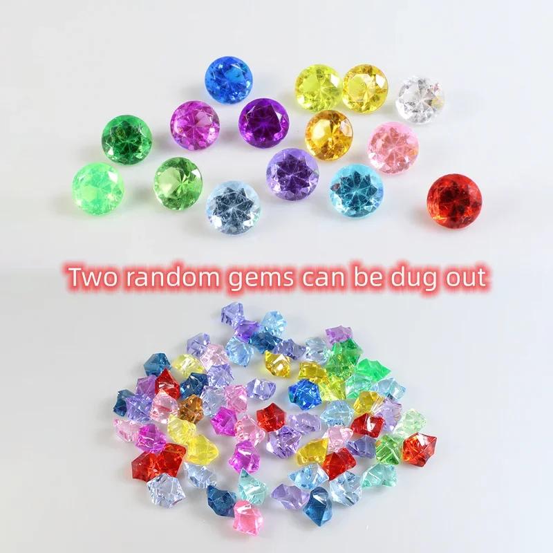 DIY Mermaid Gemstone Archaeological Excavation Kit for Kids - Handmade Puzzle Treasure Digging Blind Box Educational Small GameM