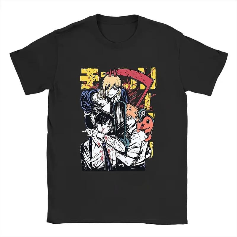 Chainsaw Man Makima Frame Print Vintage Anime T-Shirt, Unisex Manga Fan Streetwear Tee, 100% Cotton Casual Short Sleeve Top