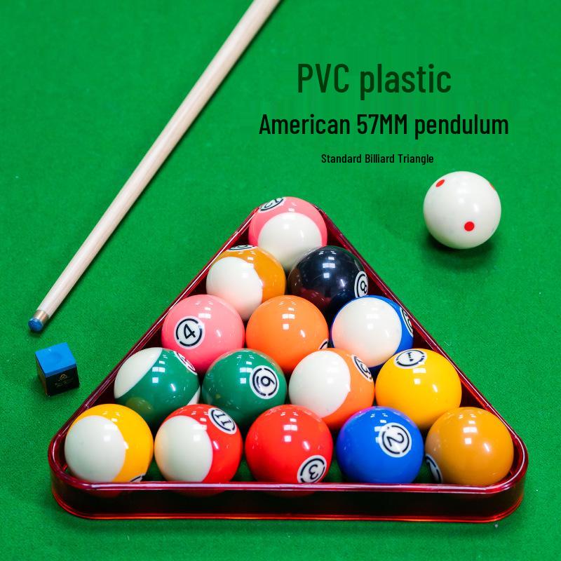 Černý PVC trojúhelník na kulečníkové koule pro standardní pool 8-ball