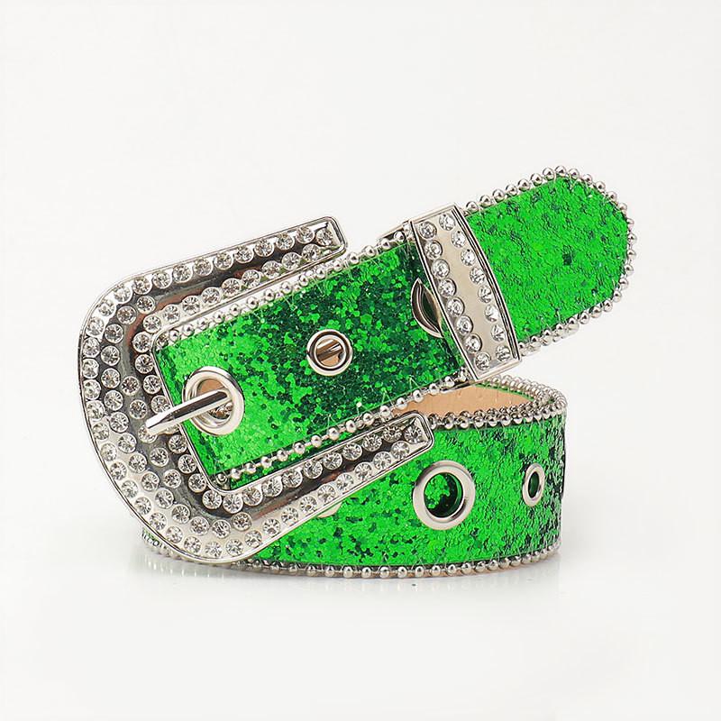 Punk Rhinestone Leather Belt For Women With Anklehigh Skirt Fashion Accessories