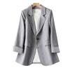 Gentlemen Suit Coat Elegant Female's Suit Coat with Lapel Collar Striped Cuffs for Business Outwear Commuting Style Blazers for W Practical Use