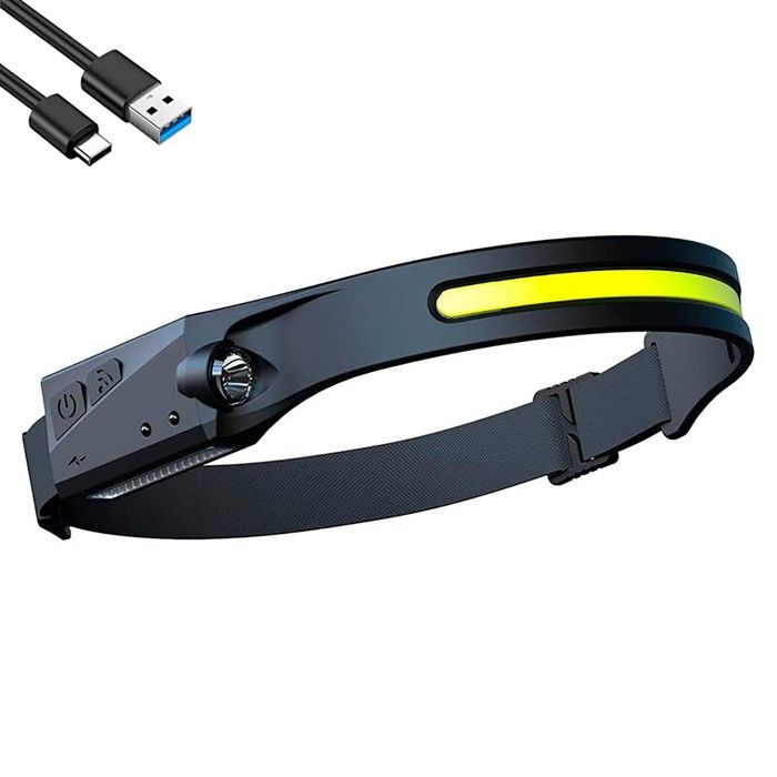 Lampe Electrique - Lampe De Poche - Lampe frontale LED rechargeable 2 en 1 avec détecteur de mouvement