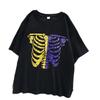 New Skull Printed Rib Jacket Version Loose Gothic Style Short Sleeve T-shirt Wholesale Women Tops Harajuku Fashion Summer