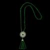 New Chinese Style Retro Versatile Necklace Jewelry Clothing Pendant Green Crystal Pendant