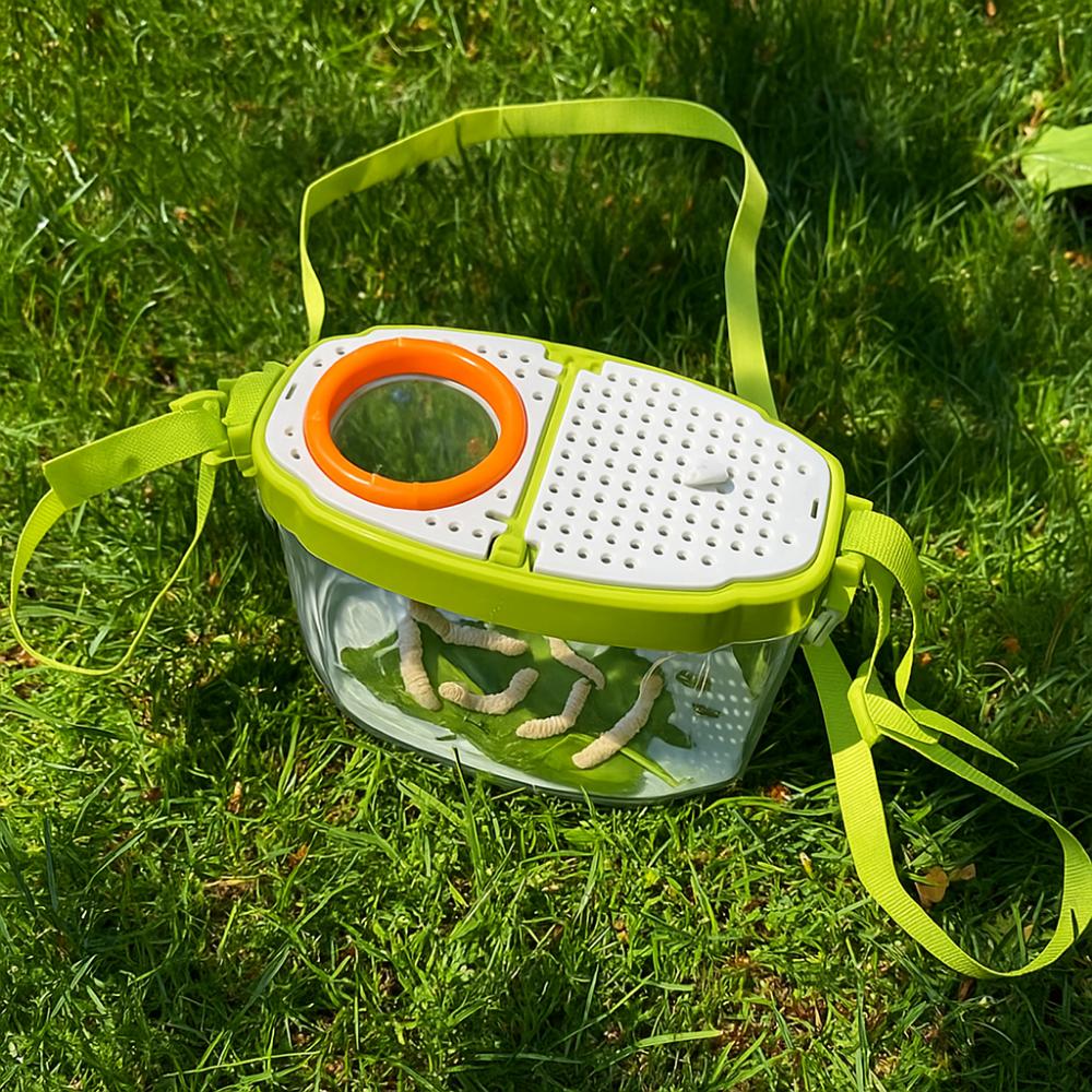 5X Magnifying Glass Insect Observation Box Kit Breathable Anti-escape Reptile Observing Container Transparent Adjustable Straps