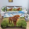 Highland Cow Duvet Cover Bull Cattle Bedding Set Western Cowboy Comforter Cover Full Queen For Boys Teen Farmhouse Quilt Cover