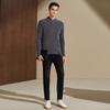 100% Cashmere Zipper Half High Collar Sweater for Men