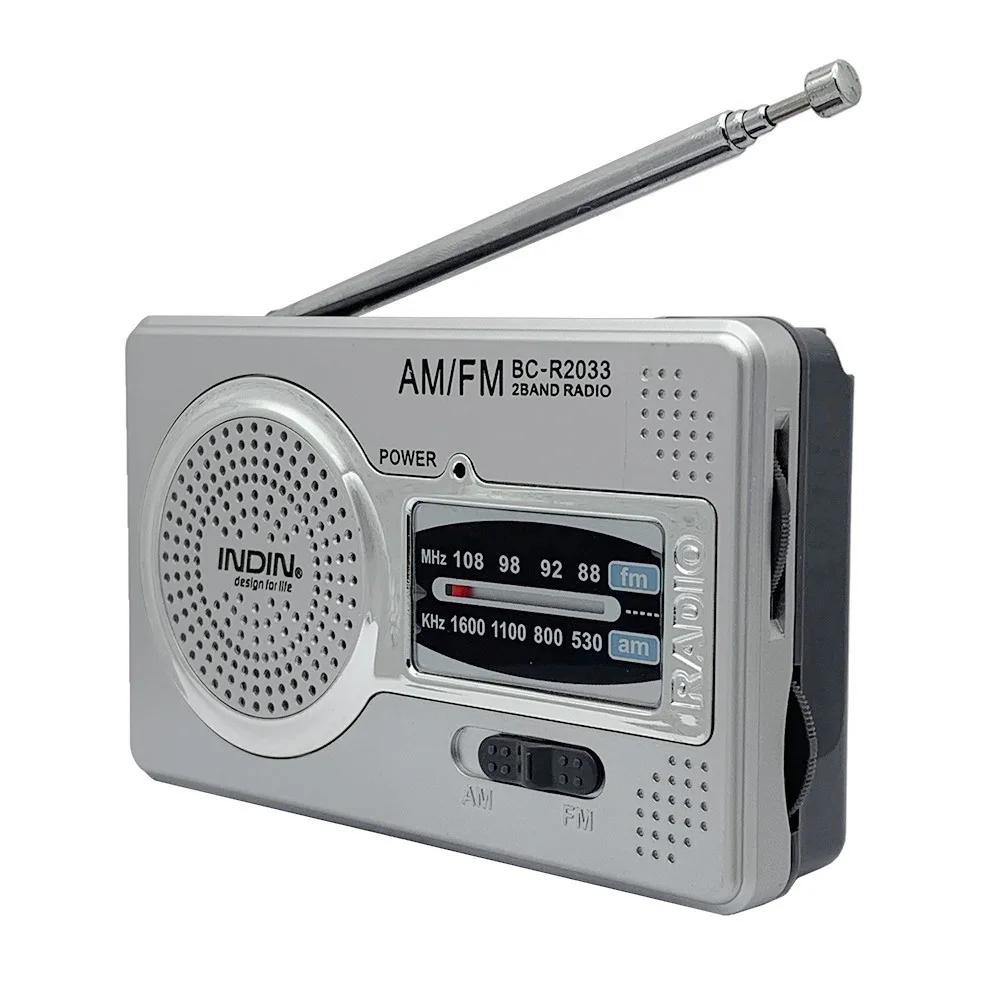 Mini Vintage Radio Battery Powered AM FM Radio Receiver with Telescopic Antenna Easy to Use Dual Band Radio for Indoor Outdoor