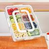 Snackle Box Container, Divided Serving Tray with Lid and Handle, Adding Cutlery Organizer with Fruit Forks and Spoons, Snackle