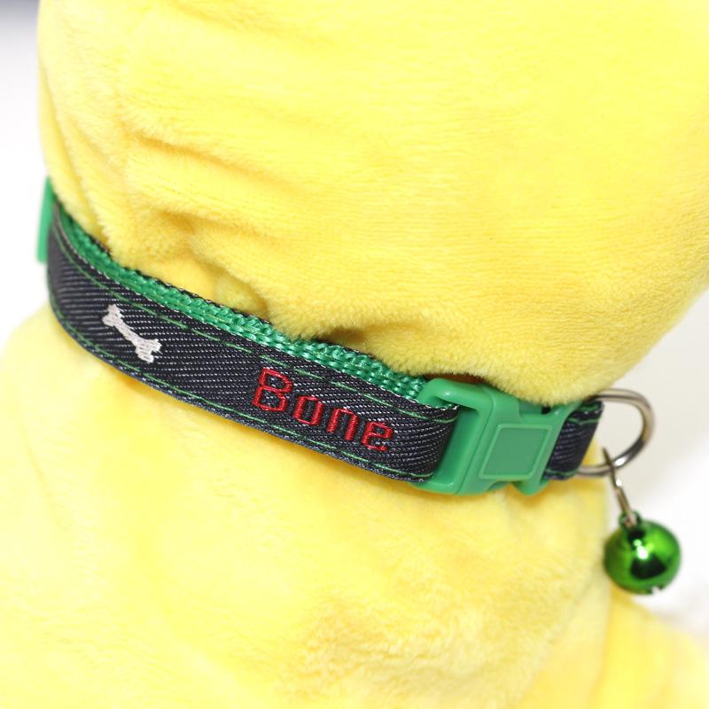 Pet Denim Collar Pet Bell Collar Cat Collar Dog Collar Applique Collar Jewelry