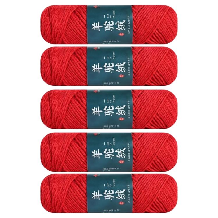 Pack Of 5 Wool Yarn Soft Crochet Yarn Hand Knitting Yarn 100g/Roll For Knitting Rugs Sweaters Scarves Hat Gloves