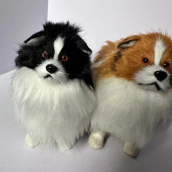 Simulert Plysj Schäferhund Modell Livaktig Mini Hundeleke Utstoppet Dyr Dukke Hjem Kontor Skrivebord Dekorasjon Ornament