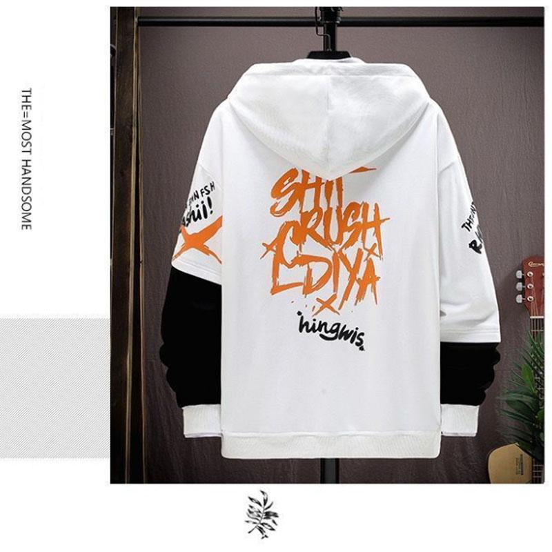 Spring Men Sports Suit Casual Hooded Pullover Thin Fleece Sportswear All-match Clothes for Teenage Students