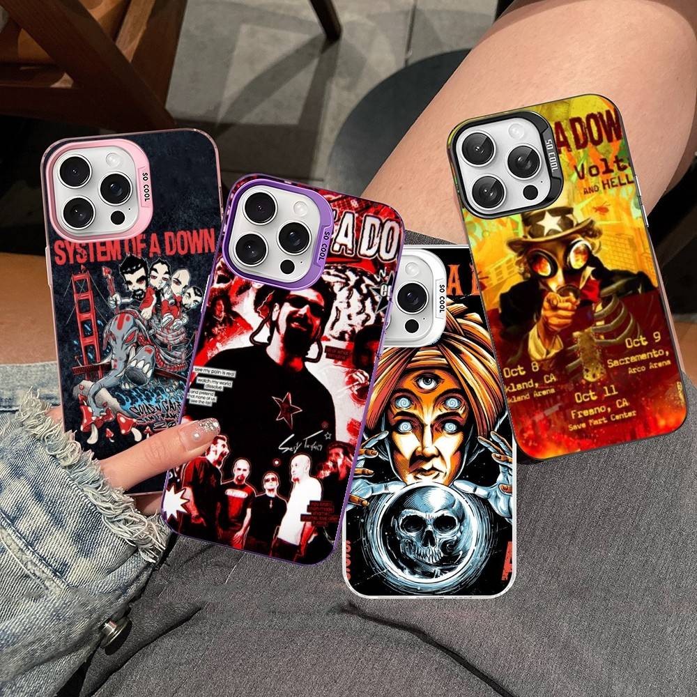 Metal Band System Of A Down For IPhone 17 16 15 14 13 12 11 Pro Max Plus Matte Color Back Phone Cover