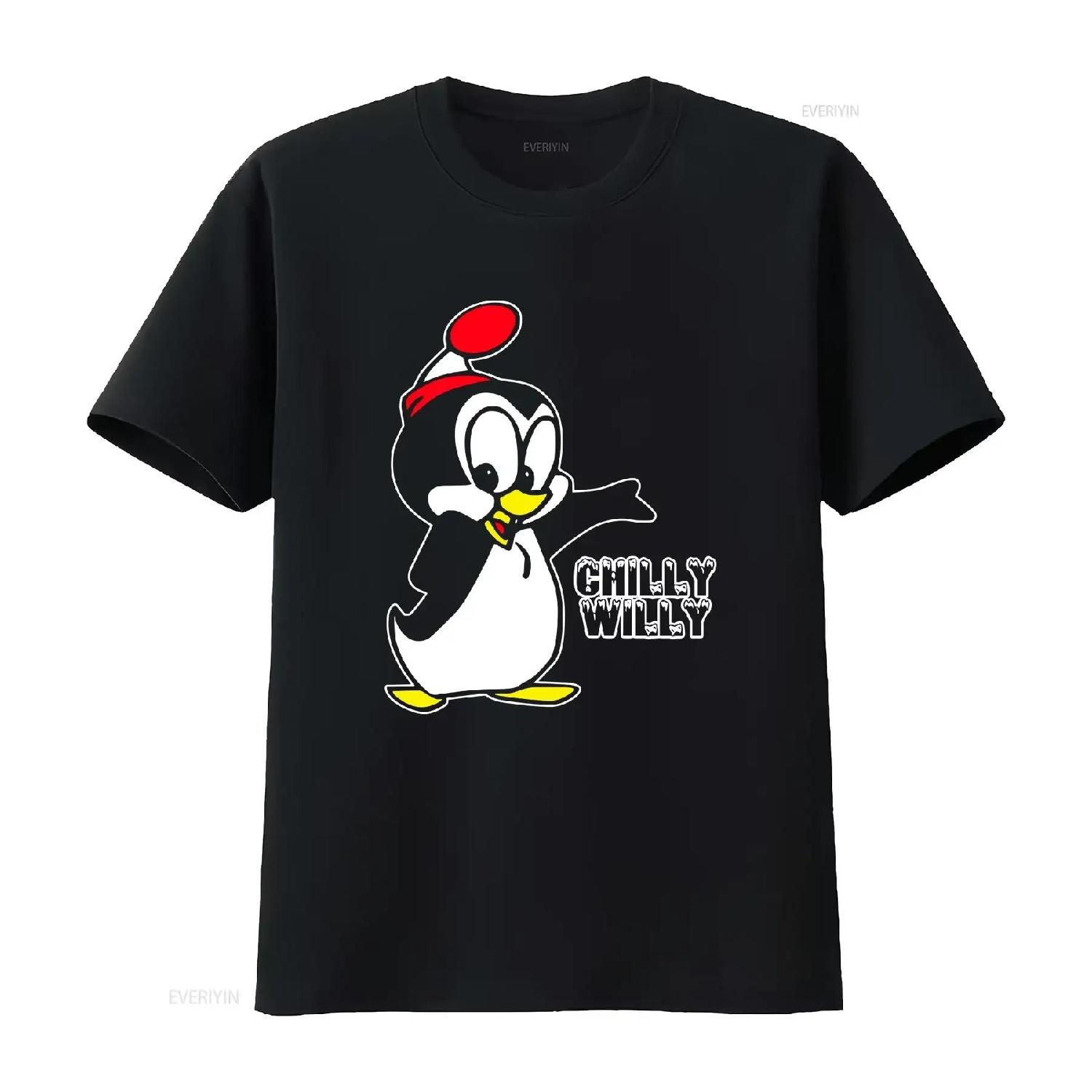 Chilly Willy T shirt vintage Washed Soft Stretched homme Breathable Stylish Top For Everyday Wear graphic Comfortable Unisex S