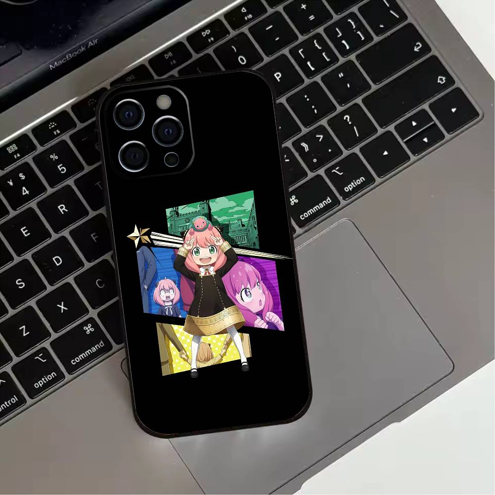 

Spy x F-Family Phone Case For iPhone 17,16,15,14,13,12,11 Plus,Pro Max,XS,Soft Silicone Black Cover iPhone17promax
