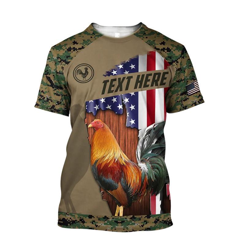 New 3D Printed Rooster Men's Shirt 3D T-shirt Summer Pattern Clothing Street Fashion Top Top Top Top Top