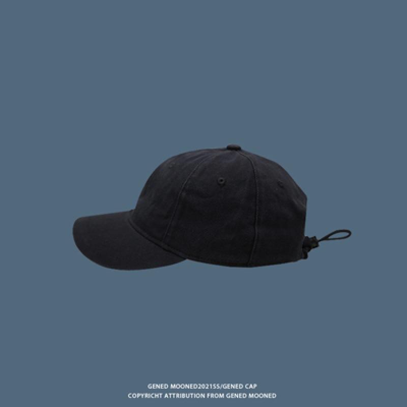 

Drawstring Short Brim Hat Trendy Brand Versatile Soft Top Curved Brim Cap Personalized Sun Protection чёрный