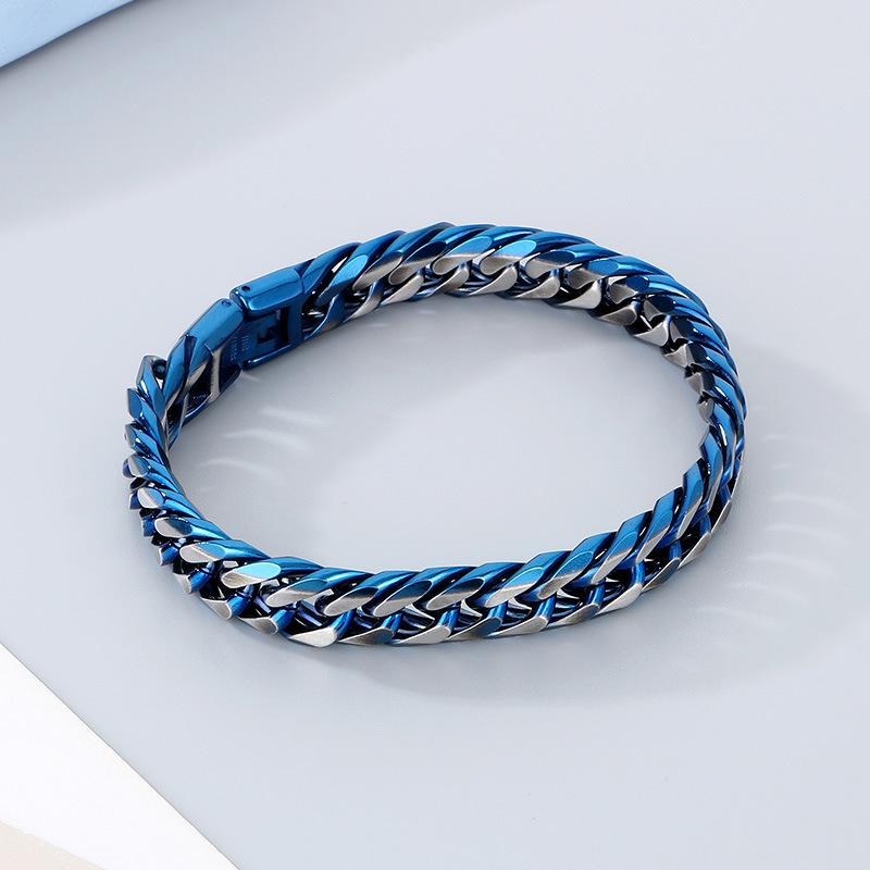 

Винтажный мужской кубинский браслет: Высококачественная титановая сталь с универсальным, простым хип-хоп стилем.