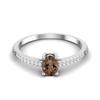 2.2 Ctw Oval Smoky Quartz 925 Sterling Silver Solitaire Women Engagement Ring