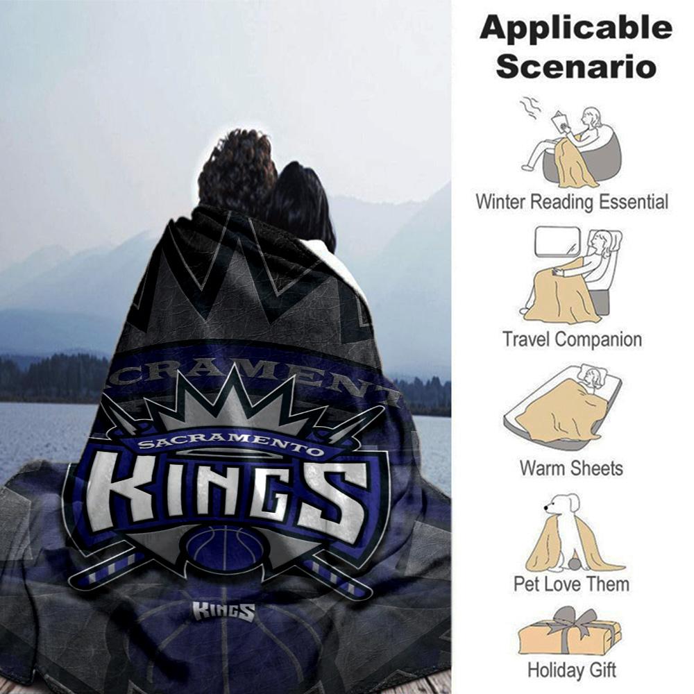 Sacramento Kings Print Flanelldecke Hohe Qualität Warm Gemütlich Decke für Alle Jahreszeiten Perfekt für Geschenke Heimdekoration
