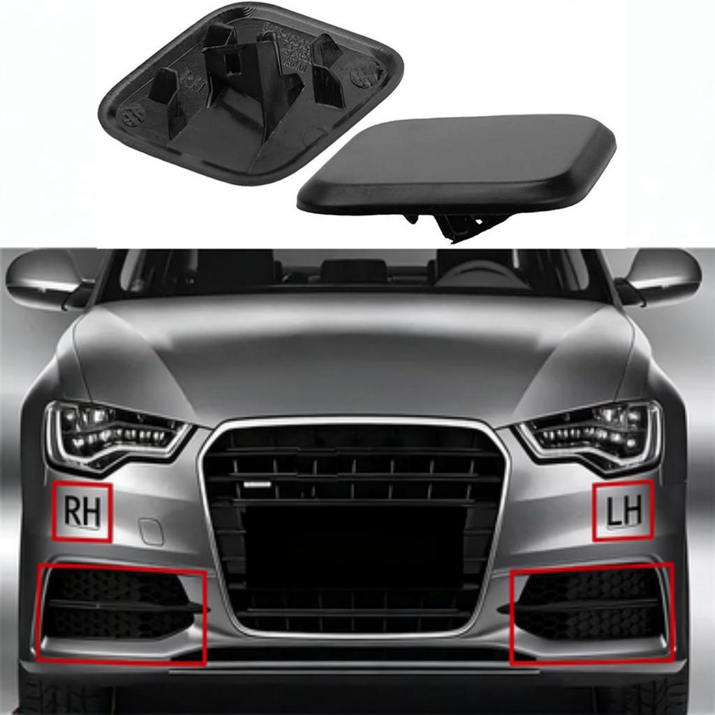 1 Pair Of Car Front Left And Right Auto Bumper Headlight Washer Nozzle Jet Cover Cap For Ford Focus 2015-2018 Easy Installation
