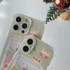 Cute Cartoon Bear Flowers Cake Wallet Card Slot Clear Soft Phone Case Compatible with iPhone Case (Clear,for iPhone 14 Plus)