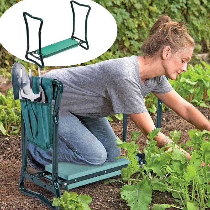 Sturdy Garden Kneeler Folding Chair With Dual Purpose Seating And Kneeling