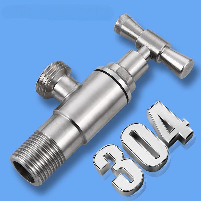 Bathroom Thick Hot and Cold Water 304 Stainless Steel Water Stop Valve Large Flow Angle Valve Eight-figure Switch Valve