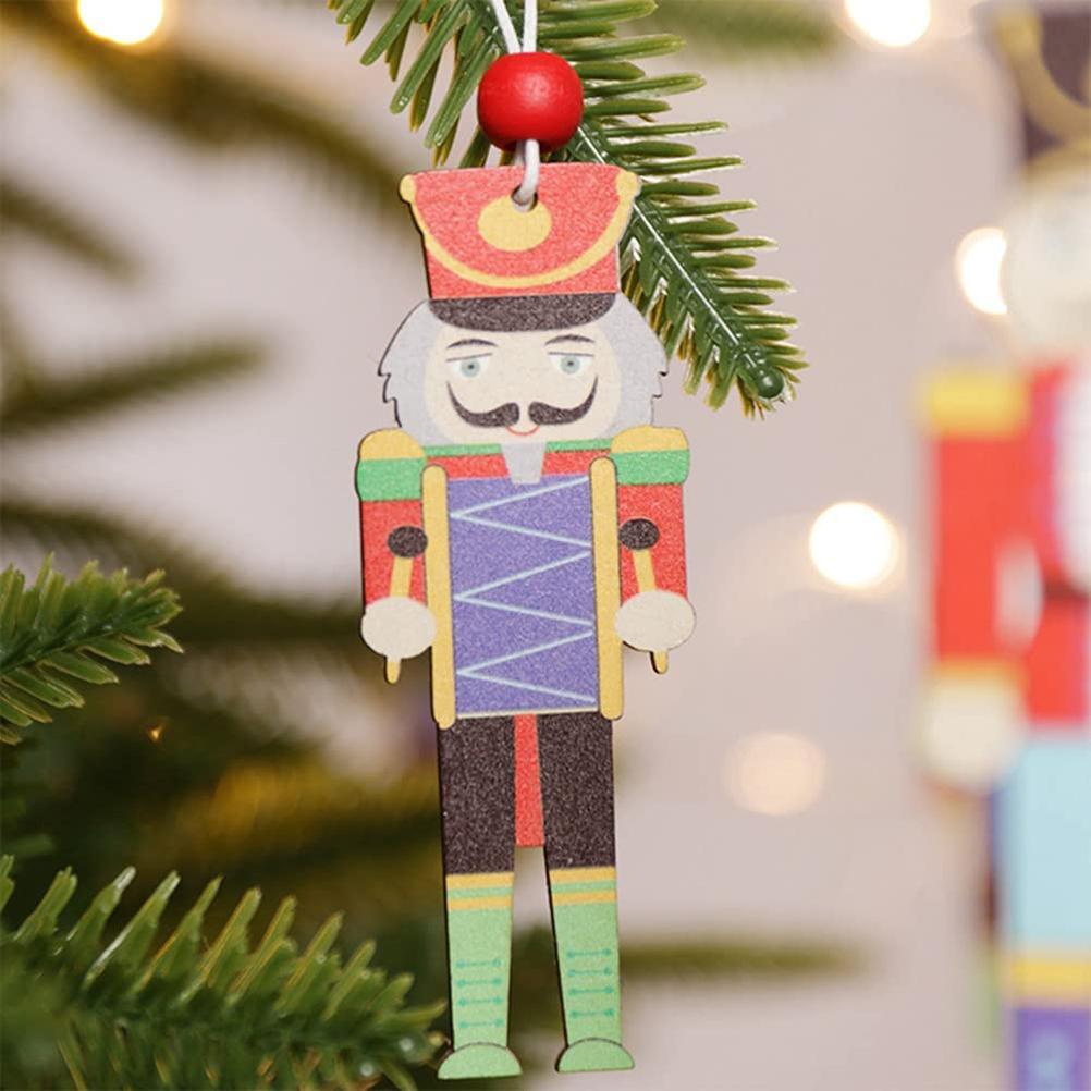 Weihnachtsbaum Nussknacker Anhänger Weihnachten Holz Walnuss Soldat Hängende Dekoration für Weihnachtsfeier