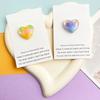 Cute Resin Colored Floral Heart Shaped Pocket Blessing Card
