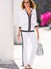 New Fashion Casual Multicolor Patchwork Jacket Set Women's Clothing