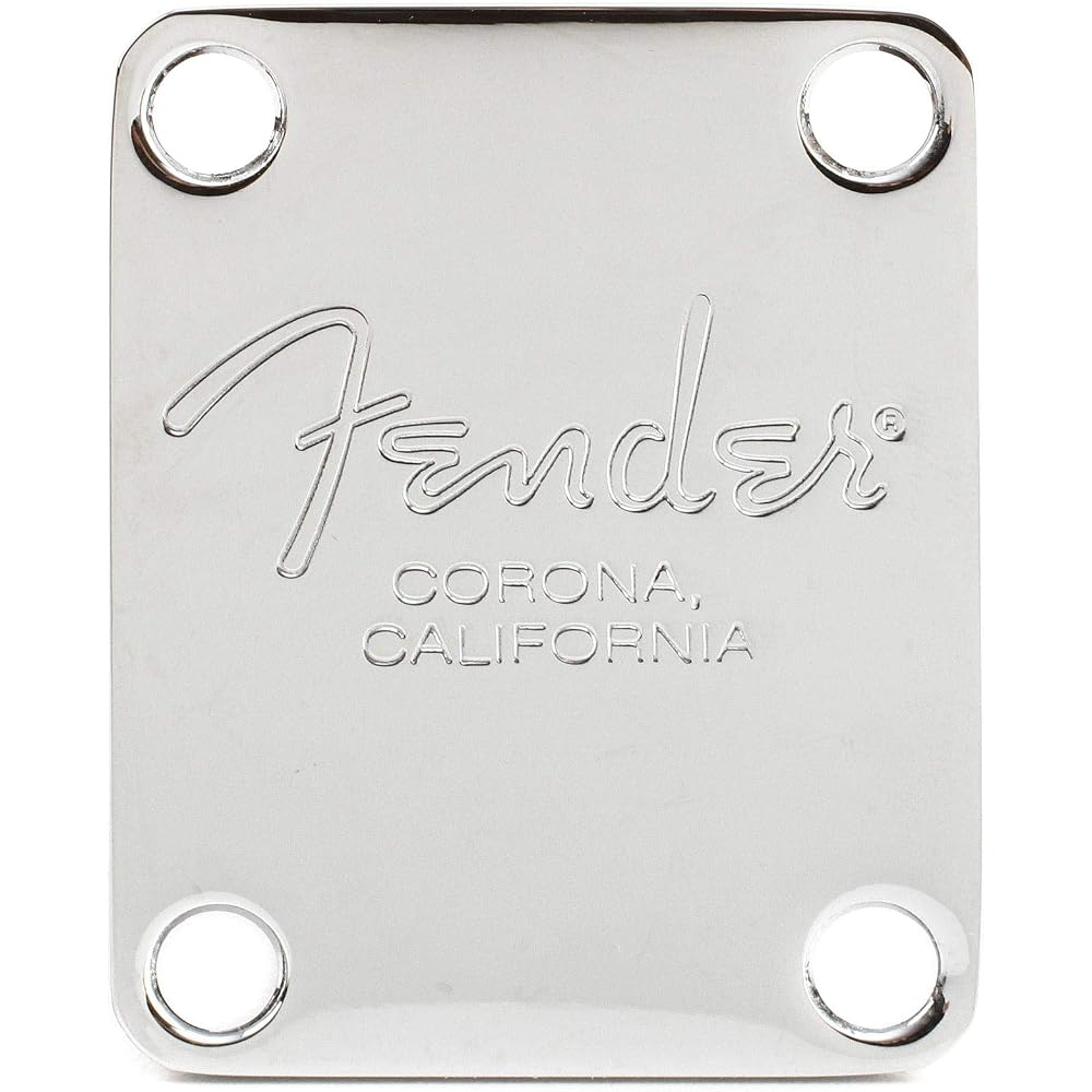 Fender American Series Bass Neck Plate 4-Bolt Chrome with Fender Corona Stamp Generic Accessory