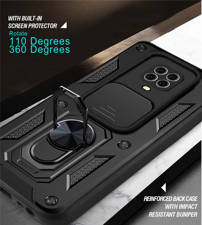 For Xiaomi Redmi Note 9 Pro Case Slide Camera Magnetic Holder Ring Shockproof Armor Phone Case For Redmi Note 9S 9 S Back Cover