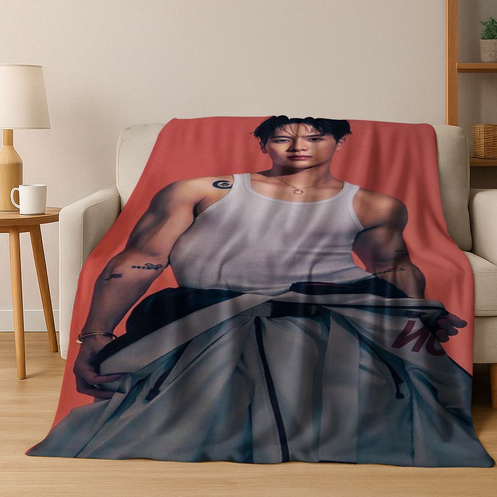 3D Jackson Wang Art Singer Star Flannel Blanket,Cozy Soft Throw Blanket for Home Bedroom Bed Sofa Picnic Office Cover Kids Gift