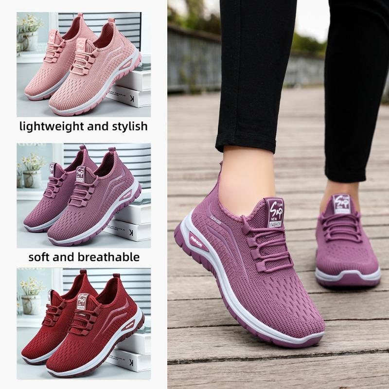 Sneakers Women's New Large Size Shoes Women's Shoes Fly-woven Breathable Mesh Shoes Lightweight Casual Shoes