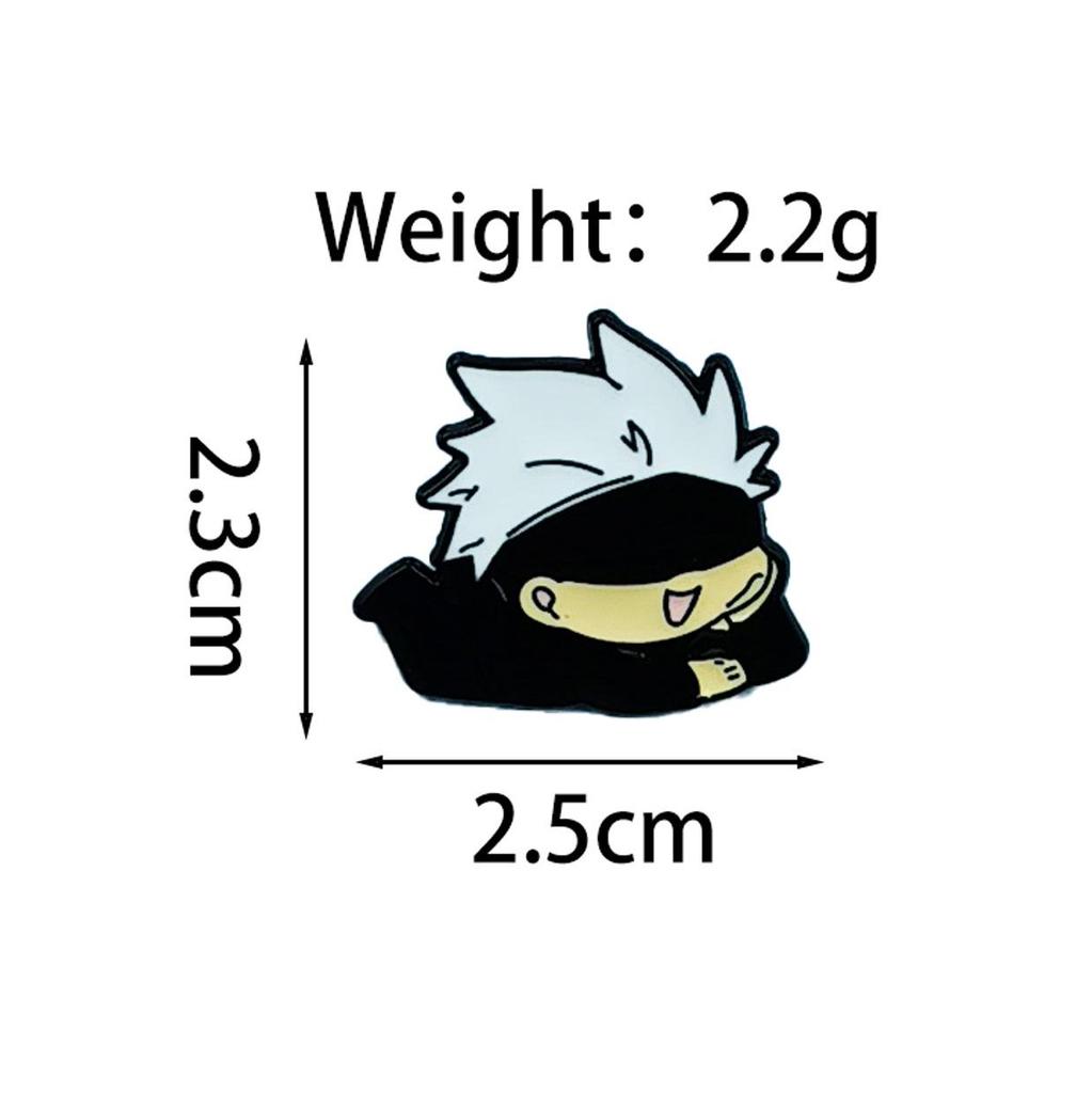 Jujutsu Kaisen Cute Character Alloy Brooch - Anime Badge for Clothing, Backpacks & Student Accessories.